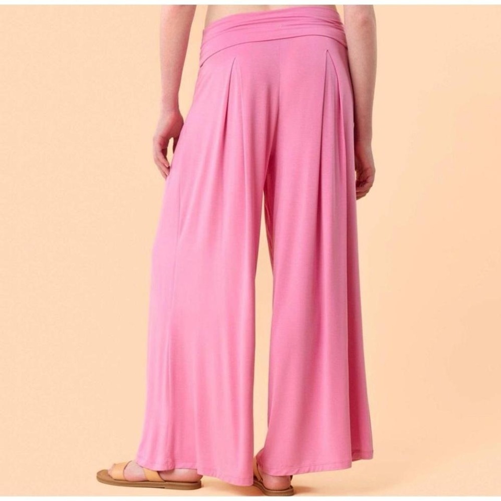 Blogilates Women's Homebody Foldover Wide Leg Pants - L - Picture 2 of 6